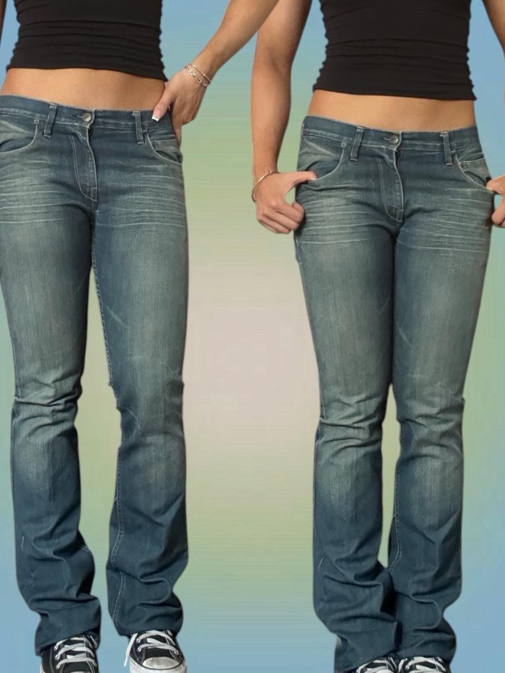 Women’s Mid-Rise Slim Bootcut Jeans in Faded Blue